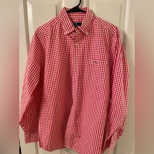 Vineyard Vines red and white striped long sleeve button down